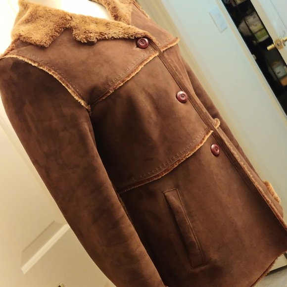 Jean Guise Jackets & Blazers - JEAN GUISE Shearling Lambskin Suede Jacket Short Coat sz 6